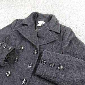 St. John's Bay Dark Gray Double-Breasted Coat